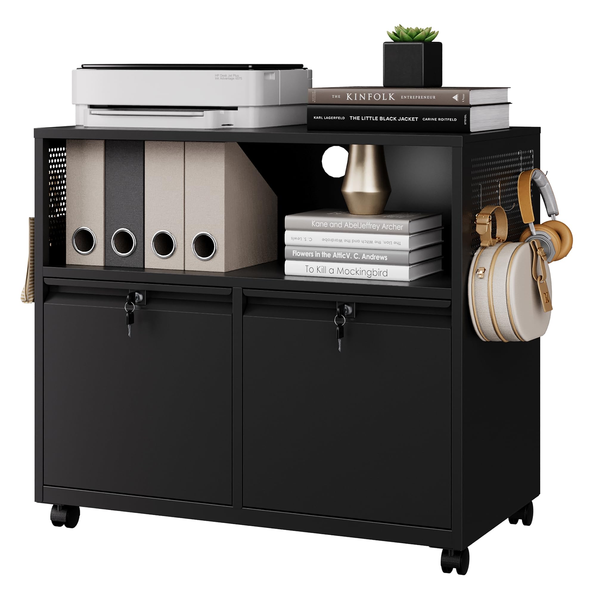 Printer Stand - Mobile con 2 cassetti per archiviazione