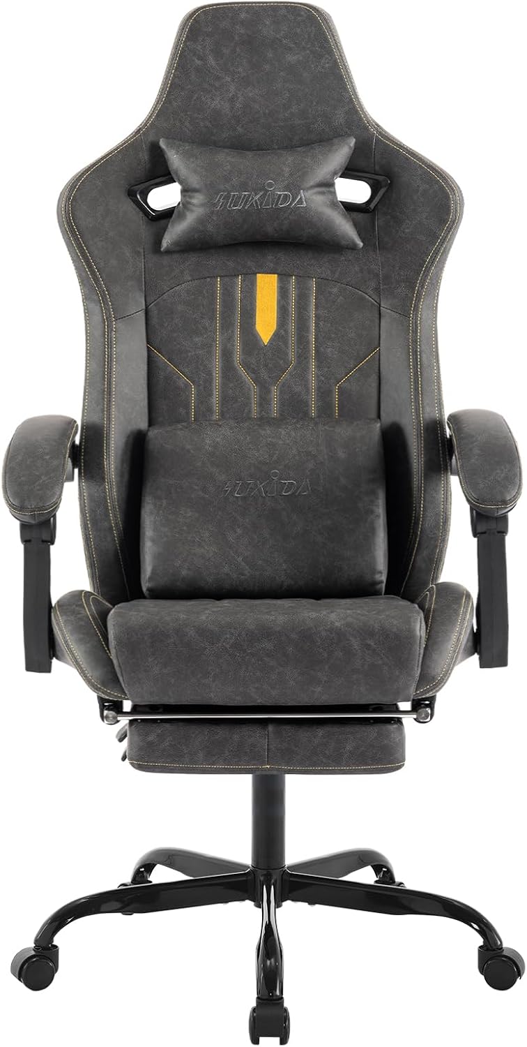 Office Chair Cushion - Sedia da gaming con poggiapiedi, sedia